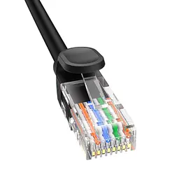 Кабель патч-корд RJ45 Baseus High Speed CAT5 Gigabit Ethernet Cable (Round Cable) 3m B00133206111-04 Black - мініатюра 2