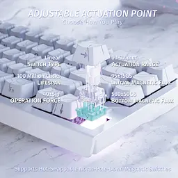 Клавіатура Attack Shark X68 HE RGB Magnetic Linear Switches White Contours (AS-6972792471020-WC) [176657] - мініатюра 4