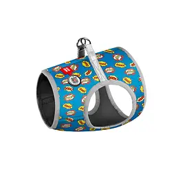 Шлея для собак м'яка Waudog Clothes з QR паспортом, малюнок ВАУ, S2, 46-50 см, 43-45 см