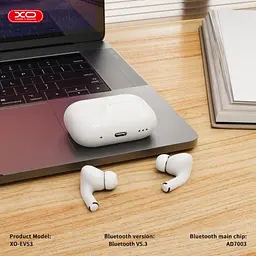 Навушники бездротові XO EV53 V Full-Featuчервоний ANC Noise Canceling Headphones with Buzzer білі - мініатюра 5