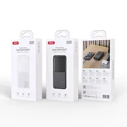 Універсальна мобільна батарея XO PR252 Lighted Mobile Power 20 000 mAh Чорний - мініатюра 2