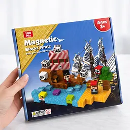 Магнітний конструктор Minecraft 100 шт по грі Майнкрафт Піратський корабель Mk001026 - мініатюра 2