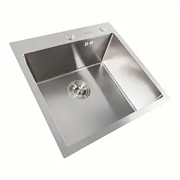 Кухонна мийка Platinum Handmade 50x50 нержавійка (сифон круглий 3.0/0.8) - мініатюра 2