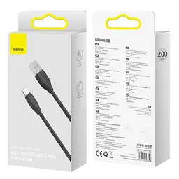 Кабель Baseus Jelly Liquid Silica Gel Fast Charging Data Cable USB to Lightning 2.4A 2m Black - мініатюра 2