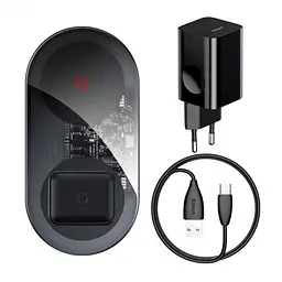 Бездротовий зарядний пристрій Baseus Simple Turbo Edition 2 in 1 (Phone + Watch) 24W TZWXJK-B01 Black - мініатюра 5