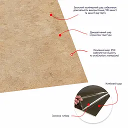 Самоклеюча LVT плитка 457*457*1.5mm (D) SW-00002463 - мініатюра 3