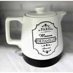 Електрочайник керамічний Maestro MR-072 Paris Maison De Famille 1л 1000 Вт Чорний/Білий - мініатюра 4