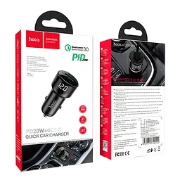 Адаптер автомобільний HOCO Light road dual port digital display car charger Z42 - мініатюра 7