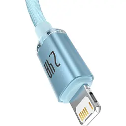 Кабель Baseus Crystal Shine Series Lightning 2.4A (1.2m) sky blue (CAJY001103) - мініатюра 3