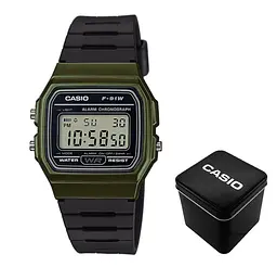 Чоловічий годинник Casio F-91WM-3A Темно-Зелений ( AT1141-0127 )