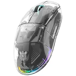 Комп'ютерна мишка Onikuma ігрова CW-26 бездротова Bluetooth + 2.4GHz 4800 DPI RGB підсвітка прозора для ПК та ноутбука