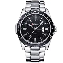 Наручний годинник чоловічий Curren Quartz Сріблястий (2336)