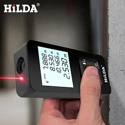 Лазерний далекомір HILDA LDM E50 CJ390 50 м, лазерна рулетка на акумуляторі - мініатюра 2