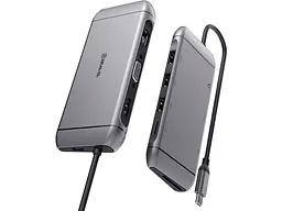 Мультипортовий адаптер REAL-EL CQ-900 Space Grey (EL123110003) - мініатюра 3