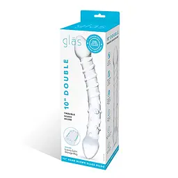 Двосторонній фалоімітатор Glas Double Trouble 23 см прозорий - мініатюра 2