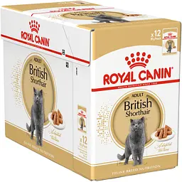 Набір вологого корму для дорослих кішок породи британська короткошерста Royal Canin British Shorthair Adult шматочки в підливі 1.02 кг (12 шт. х 85 г) - мініатюра 2