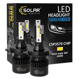 Автолампа Solar LED H4 12/24V 50W 5000Lm 6500K CSP3570 2шт(8504S2)
