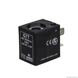 Котушка для електроклапани 3.1 Вт Camozzi DC 24 В/AC 48 В (G77) - мініатюра 1