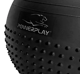 М'яч для фітнесу (фітбол) напівмасажний PowerPlay 4003 Ø75 cm Gymball Темно-сірий + помпа (PP_4003_D75_Dark-grey) - мініатюра 5