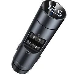 Автомобільний FM-модулятор Baseus Energy Column + bluetooth (2USB) CCNLZ-C0G (Темно-сірий) - мініатюра 8