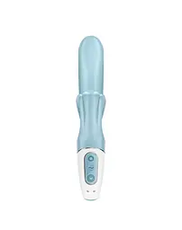 Вібратор-кролик Satisfyer Love Me Blue, гнучкий, відросток з потрійним кінчиком - мініатюра 4