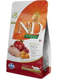 Сухий беззерновий корм для стерилізованих кішок Farmina Pumpkin Quail & Pomegranate Neutered з перепелом та гарбузом 5 кг