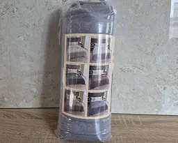 Плед-покривало Koloco королівський шарпей 1-152 смужка 5 см 200х230 сіро-синій - мініатюра 4