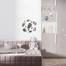 Дзеркальний декор Wall Sticker SW-00002496 акриловий самоклеючий Камінці 12 шт. срібло - мініатюра 5