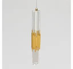 Золотий одиничний підвіс Artlight 21158/1GD з прозорим склом та бульбашками повітря 12W - мініатюра 3