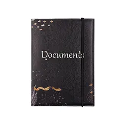Органайзер для документів А5 чорний, папка Documents на гумці