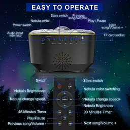 Дитячий проектор Galaxy star Nebula з дистанційним керуванням та таймером - мініатюра 4