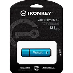 USB флеш-накопичувач Kingston IronKey Vault Privacy 50 128GB USB-A 3.2 Gen 1 Blue [IKVP50/128GB] [101532] - мініатюра 5