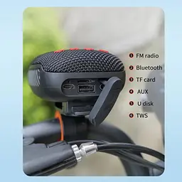 Портативна Bluetooth колонка-радіо з велокріпленням чорна TG392 5W - мініатюра 5