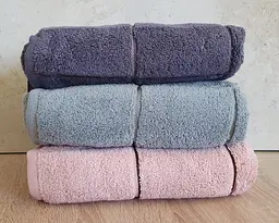 Набір турецьких махрових рушників Cestepe MicroCotton Premium 3 штуки 50x90 Kare 2 щільність 600 г/м2 - мініатюра 3