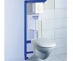Інсталяція для унітаза Grohe Rapid SL 38722001 + овальна кнопка Skate Air біла 30412 - мініатюра 4