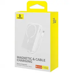 Павербанк Baseus Magnetic Mini White 10 000 mAh / 30 Вт (P1002210B223-00) - мініатюра 2
