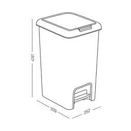 Відро для сміття MBM My Home з кришкою та педаллю 20 л сіре (BIN-01 20L GRAY) - мініатюра 4