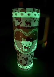 Термос термочашка Stanley Quencher H2.0 Tumbler Світиться у темряві 1,18 л Hello Kitty Pink Love Edition KT7001978 - мініатюра 2