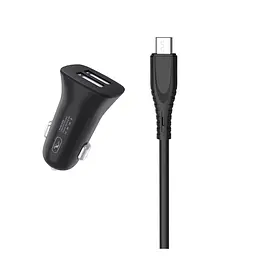 Автомобільний зарядний пристрій SkyDolphin SZ09V (2USB, 3.4A) Black + кабель microUSB (SDAZP-000111) - мініатюра 2