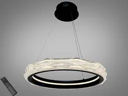 Підвісна LED-люстра Diasha 583-500BK для кухні, спальні та вітальні з акриловим кільцем, пультом, 84 W, 50 см, 10-18m2