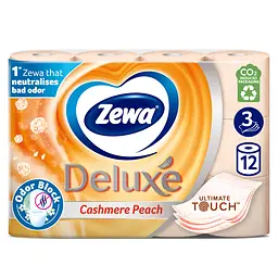 Туалетная бумага Zewa Deluxe Персик трехслойный 12 рулонов