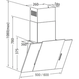 Витяжка похила Pyramida NVX 60 (800) B BL [142790] - мініатюра 6