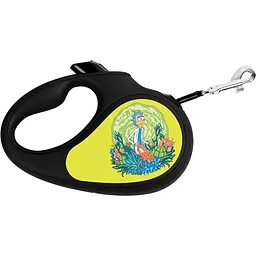 Повідець-рулетка для собак Waudog R-leash Рік і Морті 2, світловідбиваючий, XS, до 12 кг, 3 м, чорний