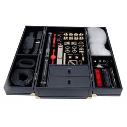 БДСМ-набір LOCKINK All-in-1 BDSM Play Kit, чорний, шкіра з тисненням, предмети для бондажу, шибарі, ваксплею - мініатюра 2