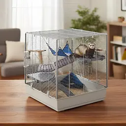 Клітка для тхорів та шиншил Ferplast Futer XL сіра 80x75x86,5 см 57062414 - мініатюра 3