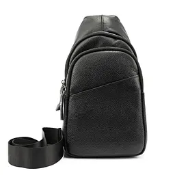 Шкіряна сумка слінг чорна Tiding Bag M56-2552A - мініатюра 3