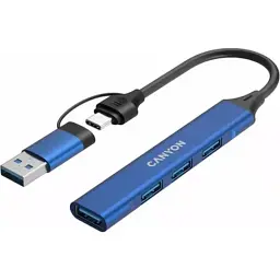 Концентратор Canyon hub DS-02 4in1 USB-A/C Blue (CNS-TDS02BL) - мініатюра 4