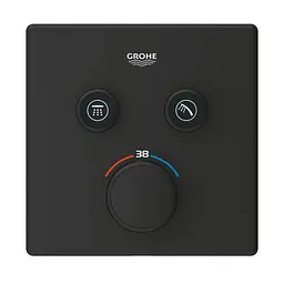 Термостат прихованого монтажу з 2 кнопками управління Grohe Grohtherm SmartControl 102166KF00, Чорний матовий - мініатюра 3