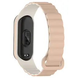 Ремінець Dual-color Magnetic для Xiaomi Mi Band 7/6/5/4/3 Beige / White - мініатюра 2