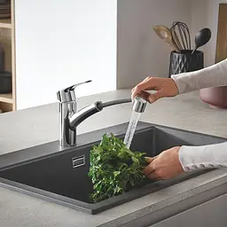 Змішувач для кухні з висувним виливом Grohe Eurosmart 30305001 Хром - мініатюра 9